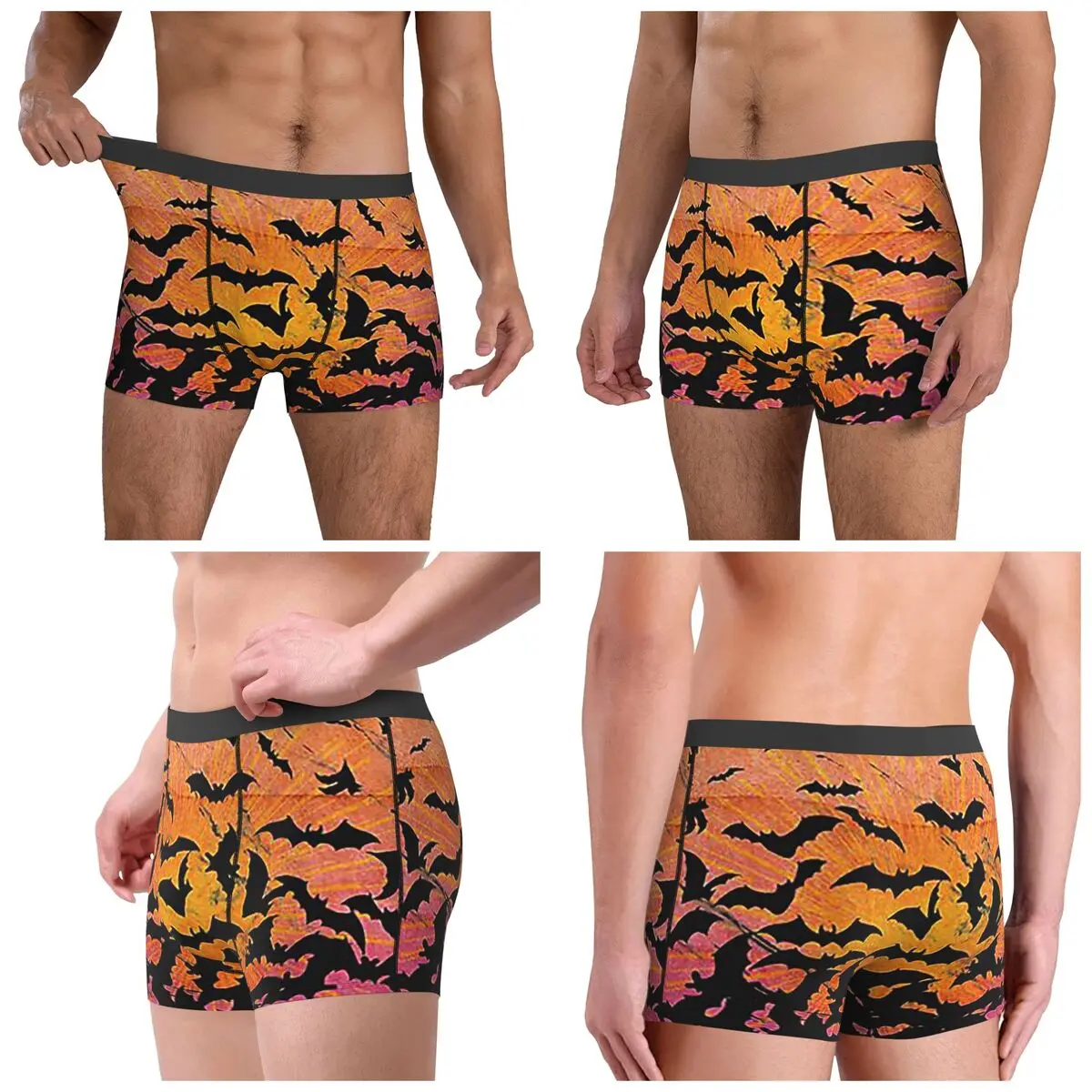 ボクサーパンツショーツフライングバットシルエットパンティー男性快適な下着オム男のボーイフレンドギフト