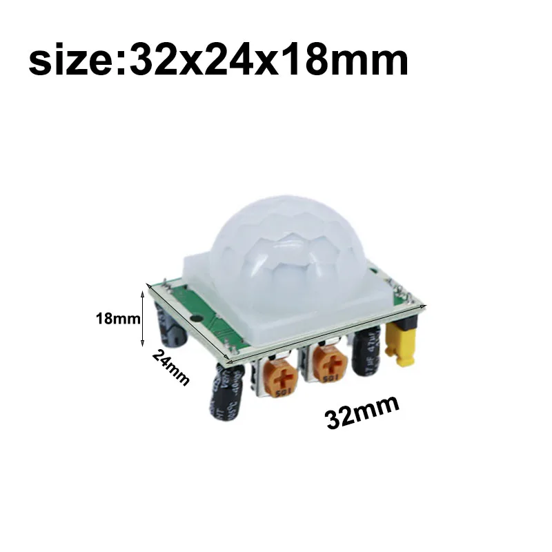 PIR Motion Sensor Module SR501, Adjustable Infrared Detector for Arduino Raspberry Pi DIY Electronics Projects