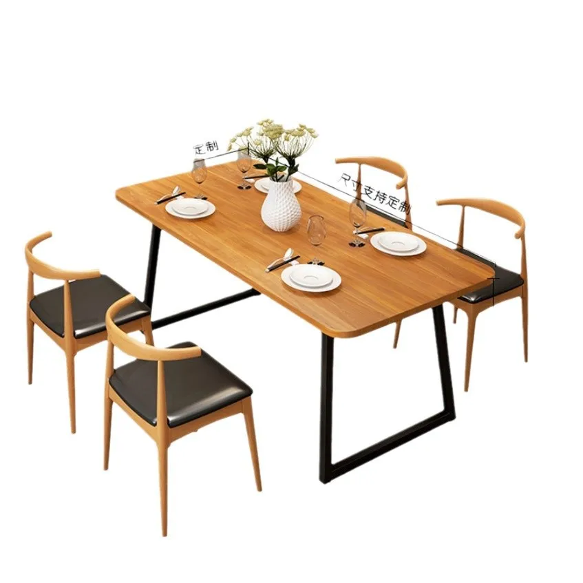 

Скандинавский обеденный стол и стул из цельного дерева, сочетание домашнего небольшого квартиры, простой прямоугольник