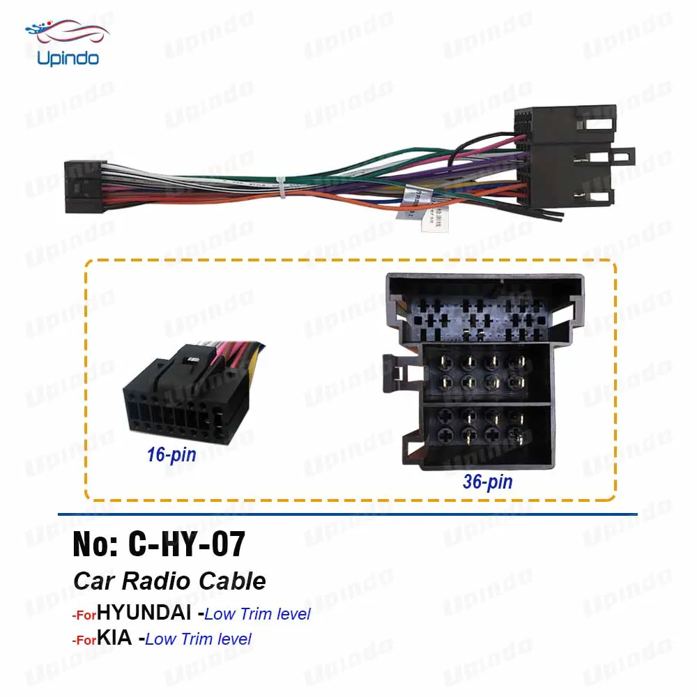 Cable de Radio para coche, adaptador de arnés de alimentación de 16 pines para Hyundai Elantra Accent Azera i10 i20 i30 ix55 Tucson KIA Carens Picanto