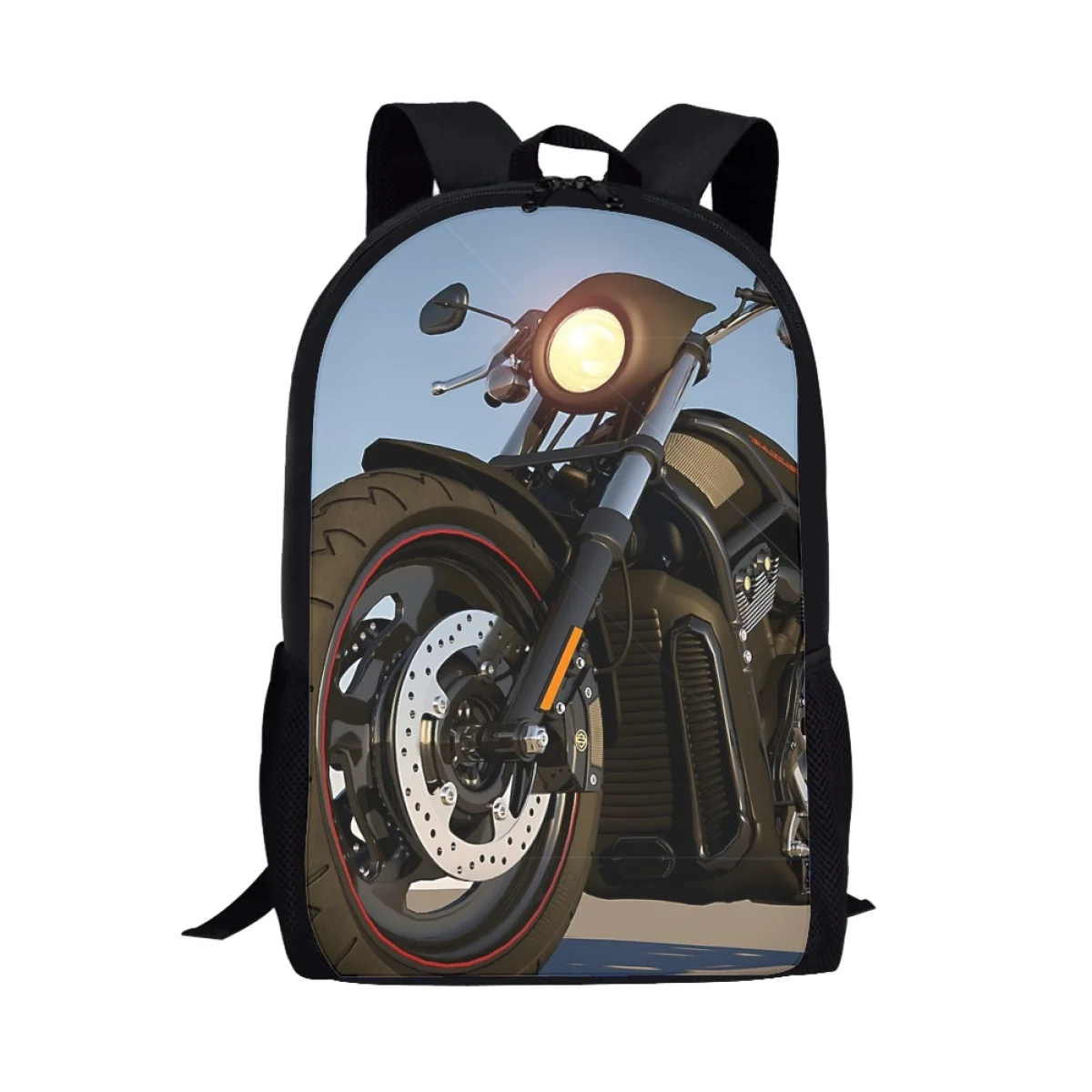 Classic Anime Motorcycle Print School Bags For Boy Trendy Cool Backpack Men Teenagers Bookbag High Capacity Mochila Escolar Bag