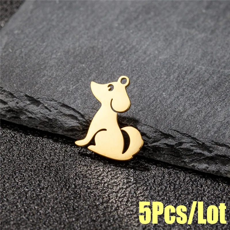 5pc/lot French Bulldog Charms Stainless Steel Animal Pets DIY Pendant Jewelry Bijoux Necklace Bracelet Dog Paw Charme Accessorie