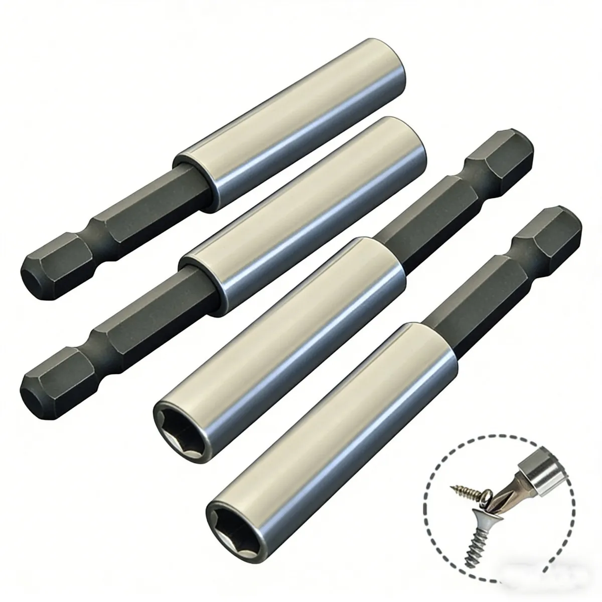 Heavy duty magnetic extended hexagonal handle screwdriver head - magnetic screwdriver head with safety grip function