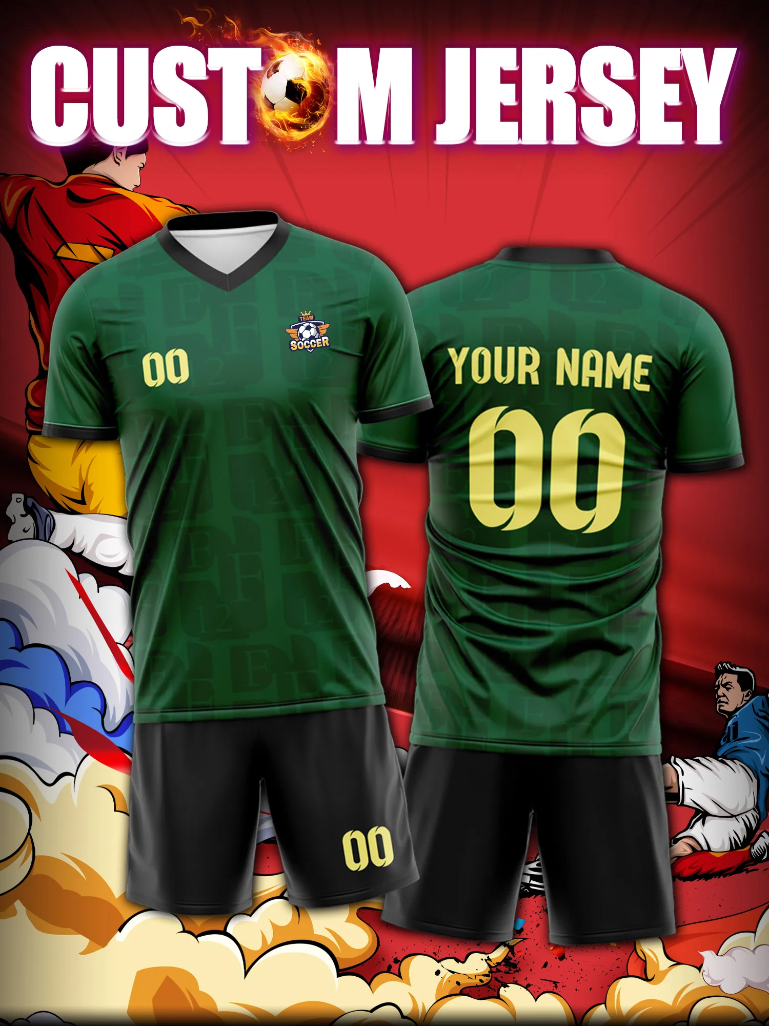 

Футболка для футбола с индивидуальным изображением, номером и именем, для энтузиастов, для стадиона, для повседневной носки в день матча.