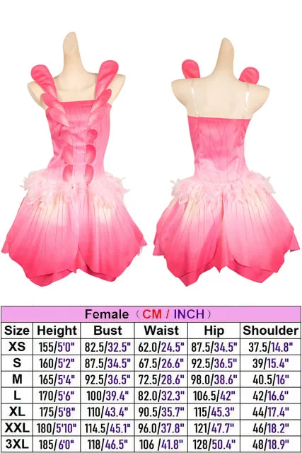 Weibliche Elina Cosplay Cartoon Kostüm Kleid Rosa Set Outfits Mädchen Frauen Erwachsene Halloween Karneval Party Disguise Roleplay Anzug