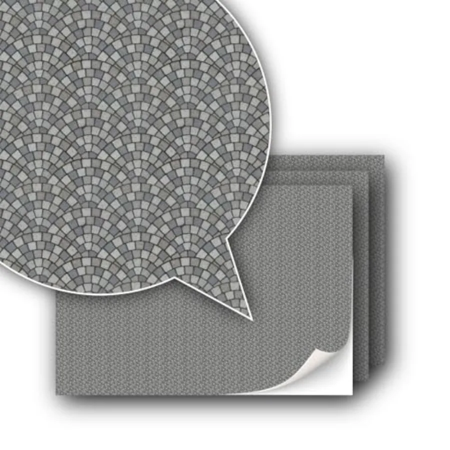 

3 Sheets Self-Adhesive Decorative Film and Surfaces for Model Making in Scale 1:87 Scale H0 UK: 3.5 mm Scale