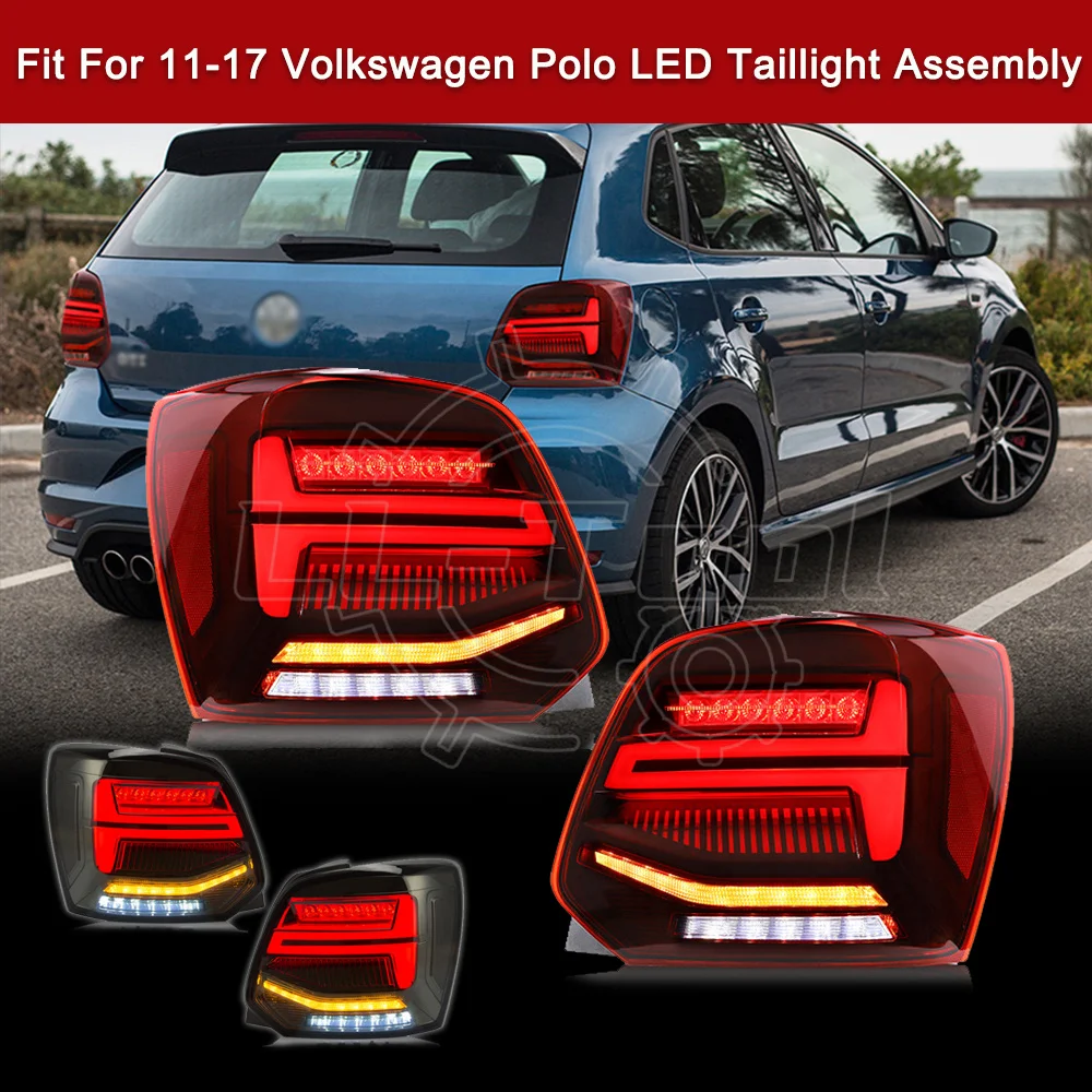 

Facelift Tail light Assembly Fit For Volkswagen Polo 11-17 Taillight With Turn Signal Reverse Light LED DRL Light Tail Lamp