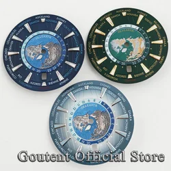 Goutent 33.5mm Green Blue​ Fit NH35 Automatic Movement Green Luminous 6 o'clock Crown Date Window