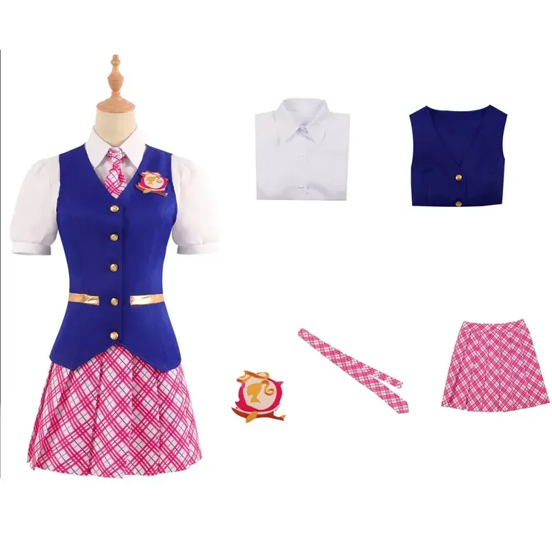 Movies Barbiee Cosplay Costumes Dress Delancy Charm Princess Women Outfit Women School Uniform Top Skirts Halloween Cos Barbiees