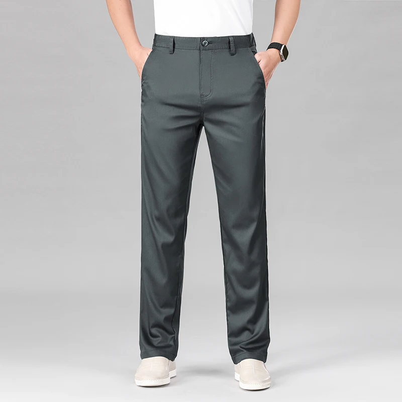 Pantaloni da tuta da uomo d'affari per giovani estate sottile traspirante fresco semplice e confortevole Versatile Casual abbigliamento formale pantaloni da tuta