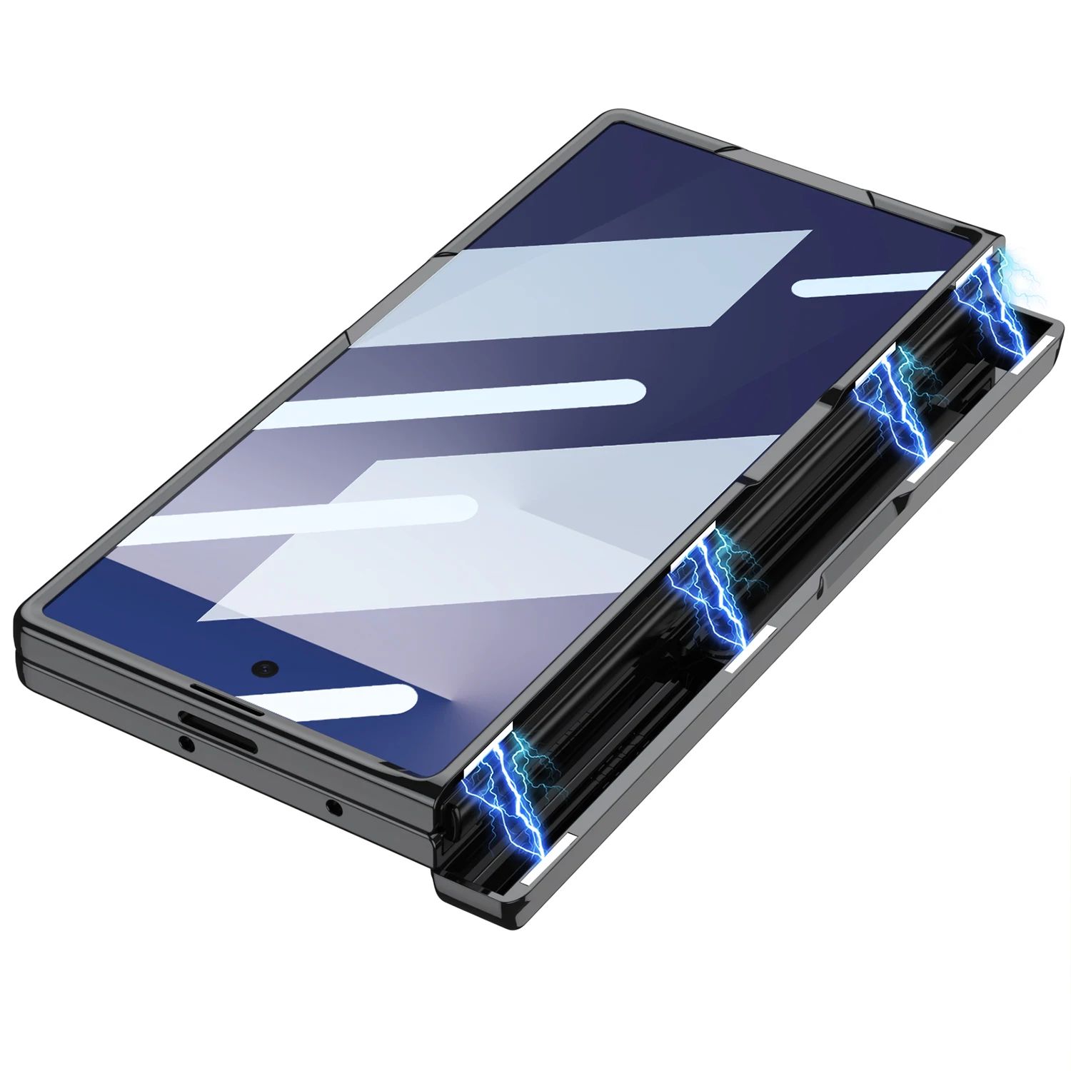Etui z zawiasem magnetycznym do Samsung Galaxy Z Fold 7 Powłoka szklana na zewnętrzny ekran Przezroczysta twarda obudowa do etui Galaxy Z Fold7 — zdjęcie produktu 4