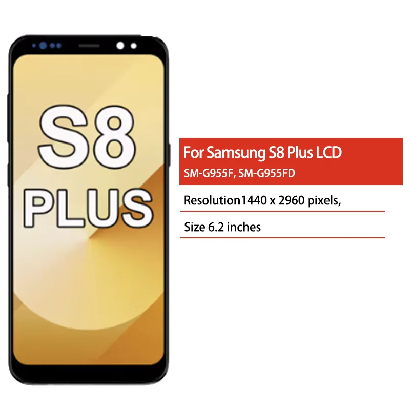 Wyświetlacz TFT 100% przetestowany do Samsung S8 Plus G955 G955F, ekran dotykowy z ramką, zamiennik LCD do Samsung S8+ — zdjęcie produktu 2