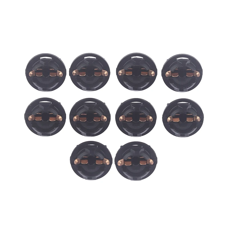 10 Stuks Zwart Plastic T10 Auto Licht Socket Twist Lock Wedge Instrument Panel Dash Gloeilamp Base Holder 10.7Mm