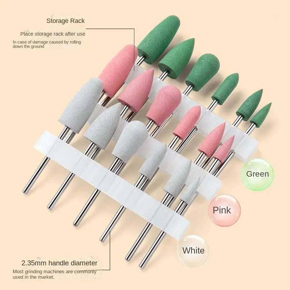 6Pcs/set Gel Polishing Removal Silicone Nail Polishing Head Electric Nail Grinder Accessories Silicone Nail Drill Bits