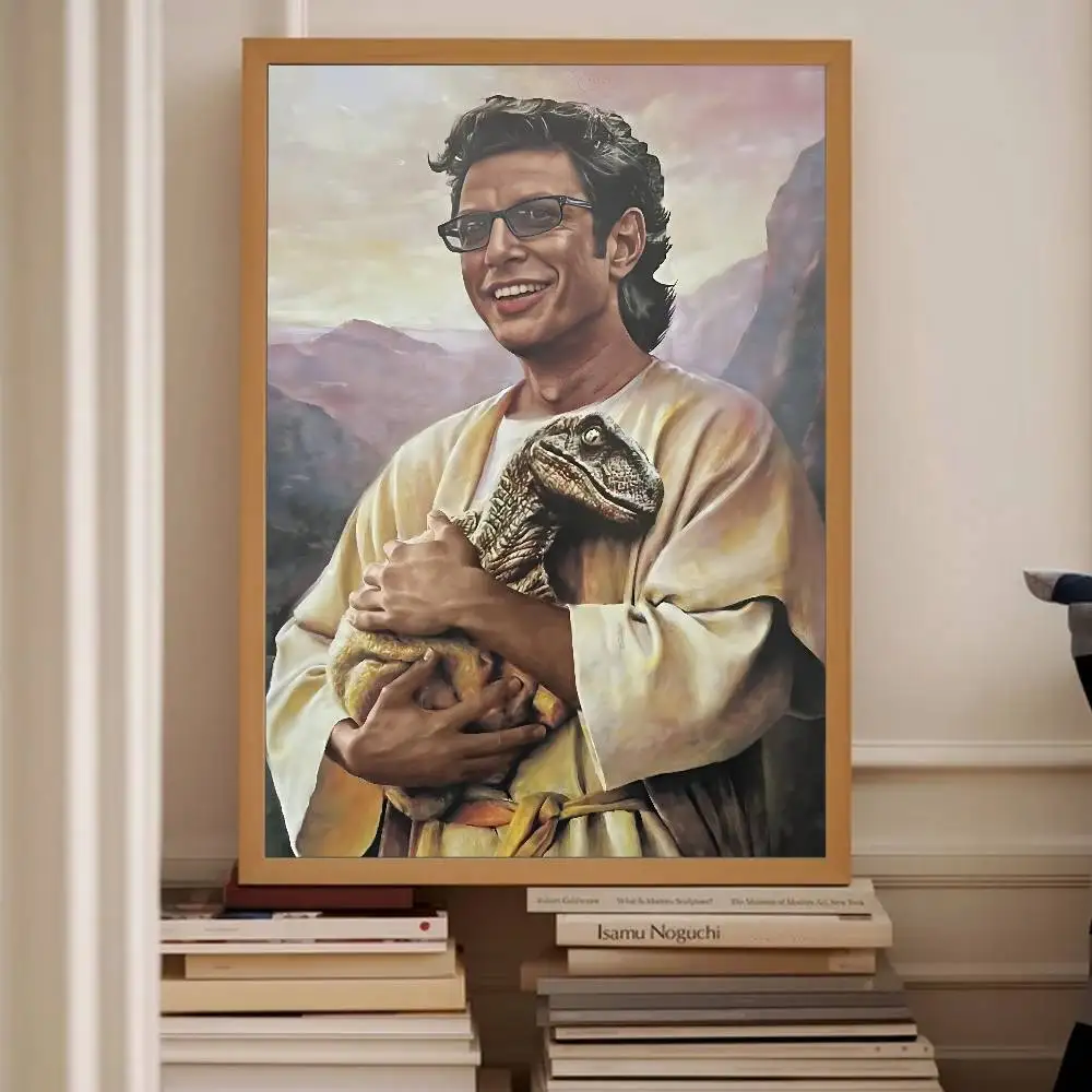 Ian Malcolm Jeff Goldblum Papierposter, lustiger Jurassic Park Meme Wandkunstdruck, Dekoration für Schlafzimmer, Wohnheim