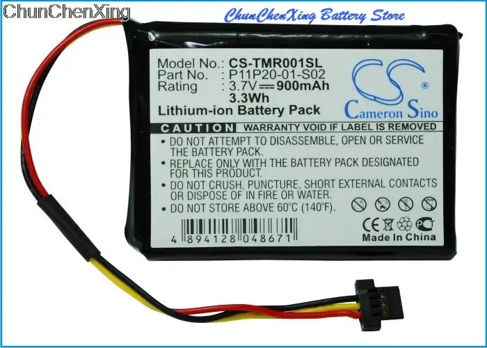 Cameron Sino 900mAh Battery P11P20-01-S02 for TomTom XXL 540S, Route XL, 540M, 540T, 540TM, 550,550M,550T,550TM, XXL540, XXL540S