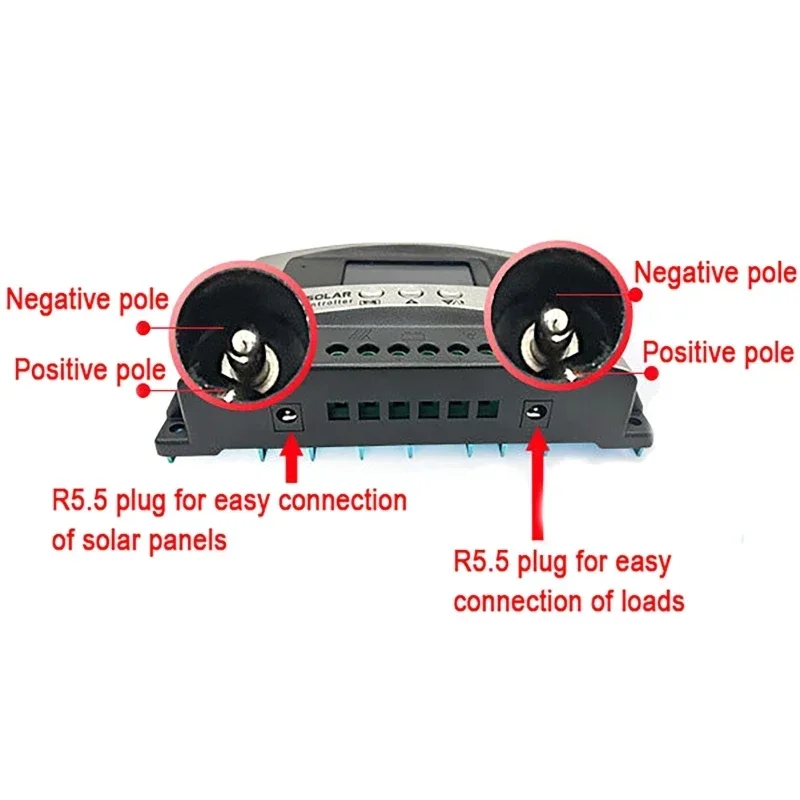 10A/30A/40A/50A/60A 12V-60V Step-down MPPT Solar Controller LCD Dual USB Bluetooth APP 18V-150V Wide Voltage Charge Regulator