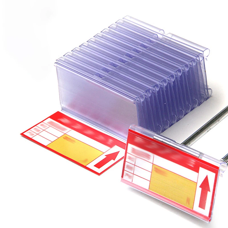 

20Pcs Label Holder Pvc Transparent Plastic Reusable Price Tag Holder Suitable for Large Shopping Malls Supermarkets Small Stores