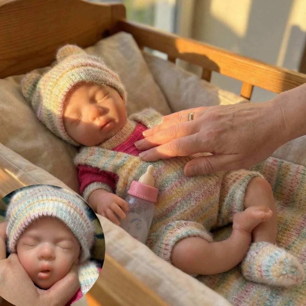 

Aizwa1 13 Inch Handmade Soft Touch Silicone Bebe Newborn Girl Handmade Sleeping Baby Doll For Birthday Gifts