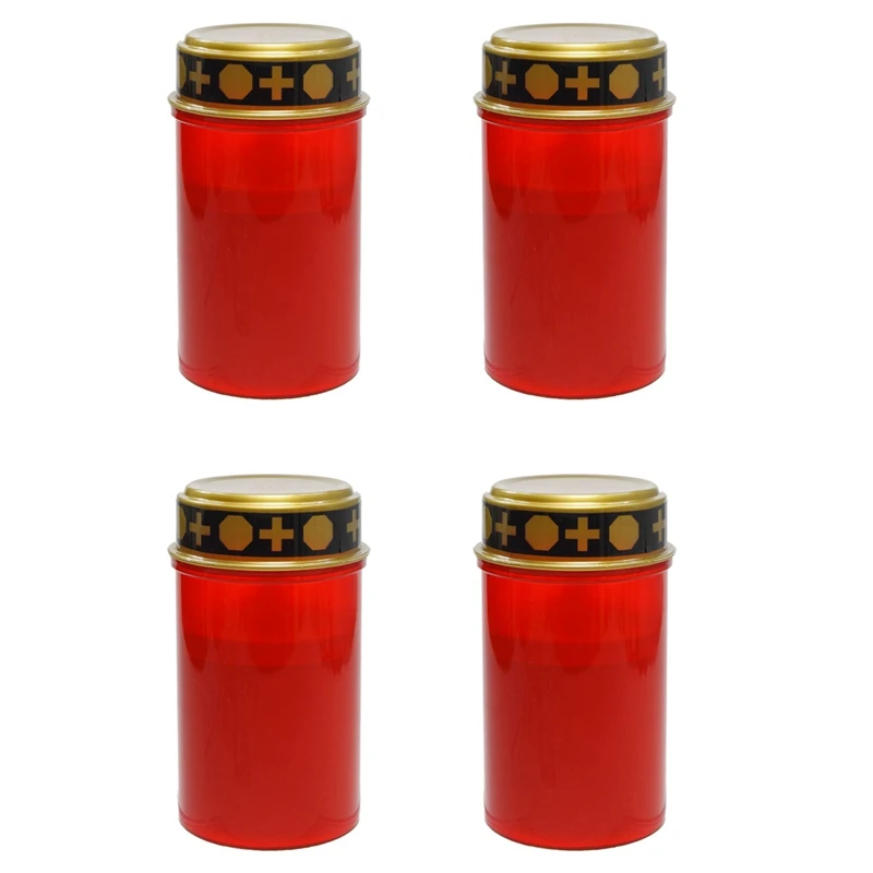 

4X Grave Candle For Cemetery Grave Solar Lights With Lighting LED Grave Light Various Wind