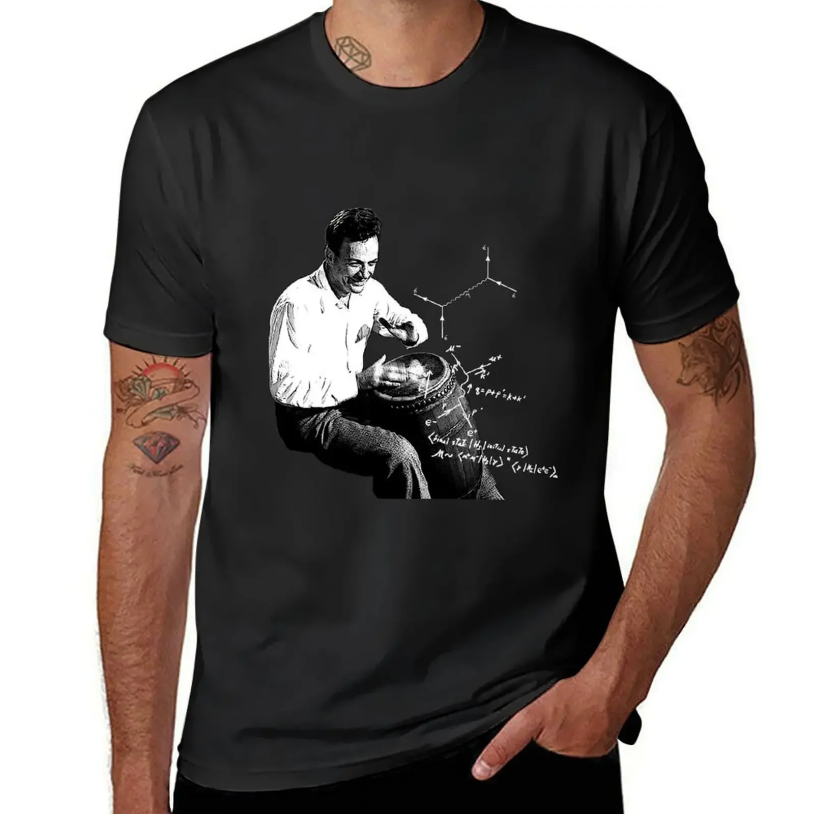 Richard Feynman Bongos T-Shirt custom t shirt clothes football t shirt designer shirts shirts graphic tee men