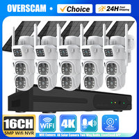 16CH Wireless NVR Kit 4K 8MP Dual Lens Wifi Solar CCTV Camera System PIR Detection PTZ IP Security Camera Video Surveillance Set