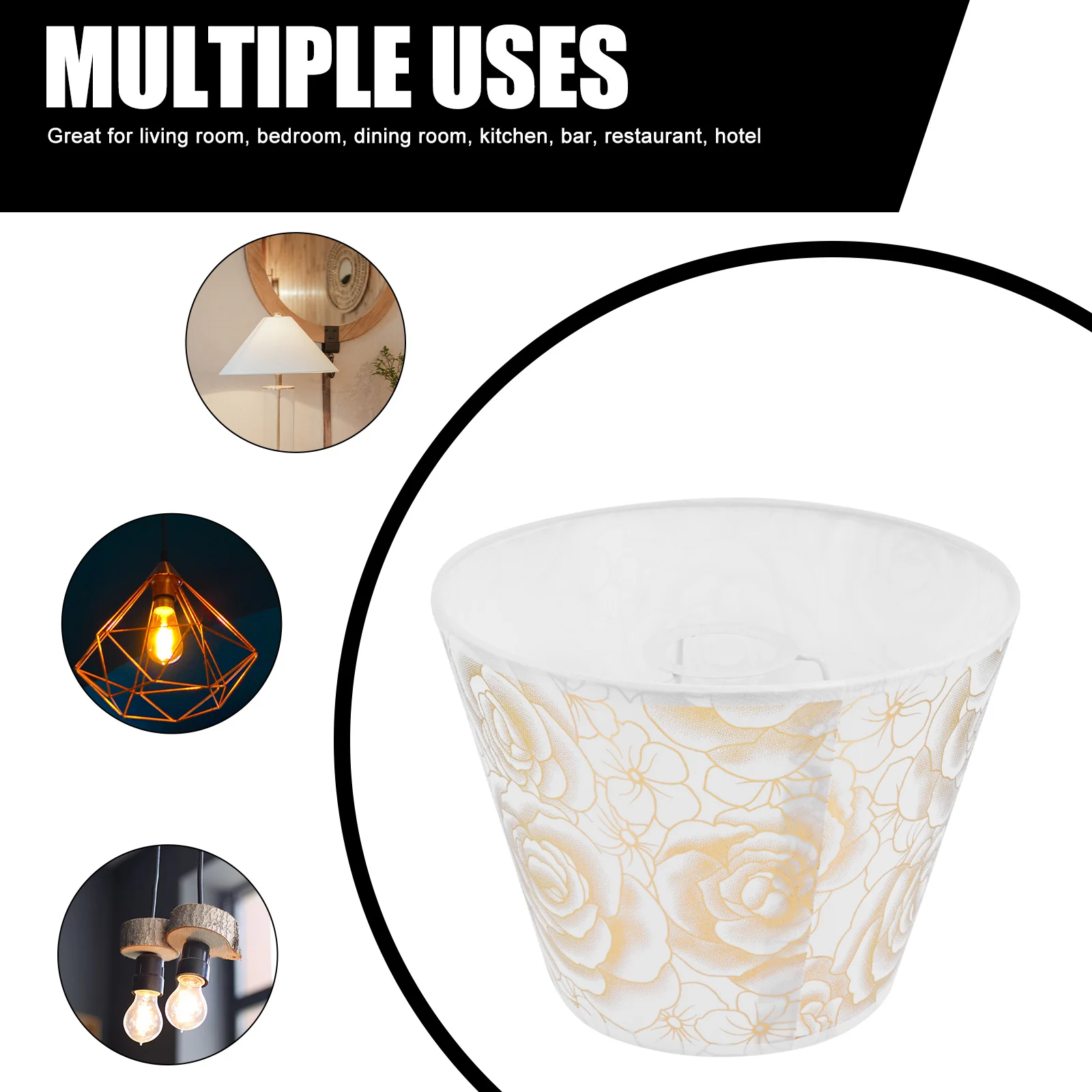 

Linen Fabric Lamp Shade 12 Inch Round Replacement Cover for Table Desk Bedside Floor Lamp Decorative Light Fixture Accessory