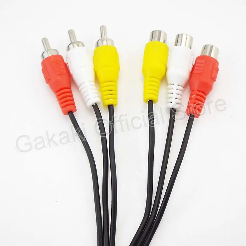 3 Rca Naar 3 Rca Kabel Audio Video Av Man-vrouw Verlengkabel Audio Kabels
