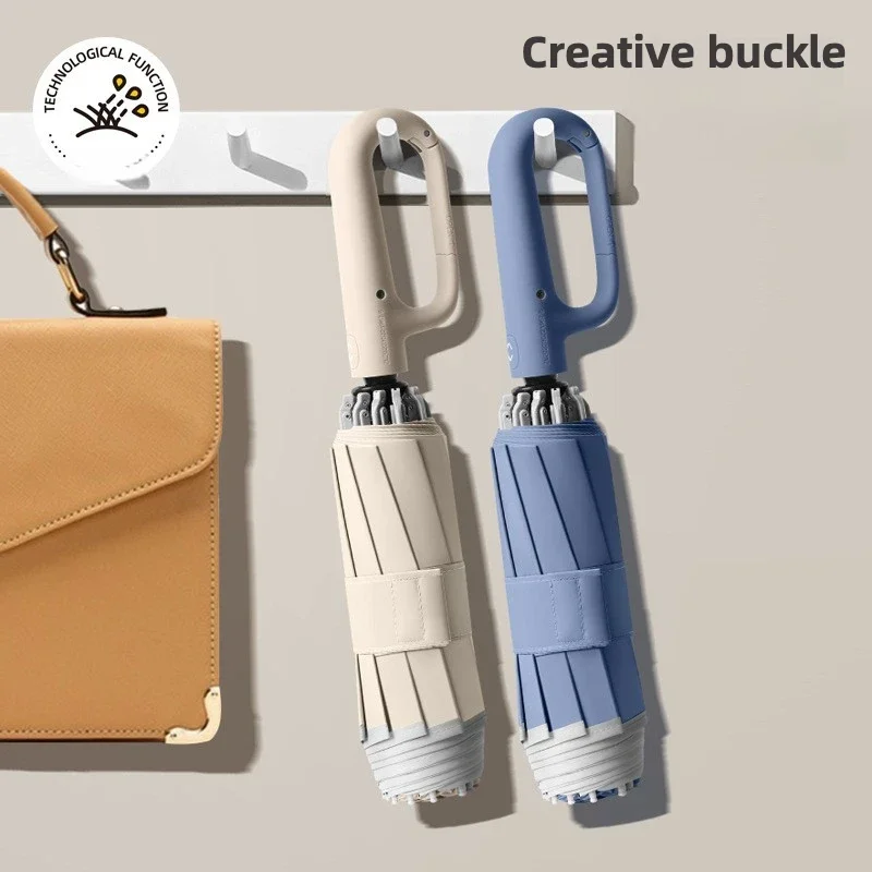 Reverse Automatic Folding Umbrellas for Men and Women, Windproof Safe Reflective Strip, Sun and Rain Umbrellas Parasol Outdoor