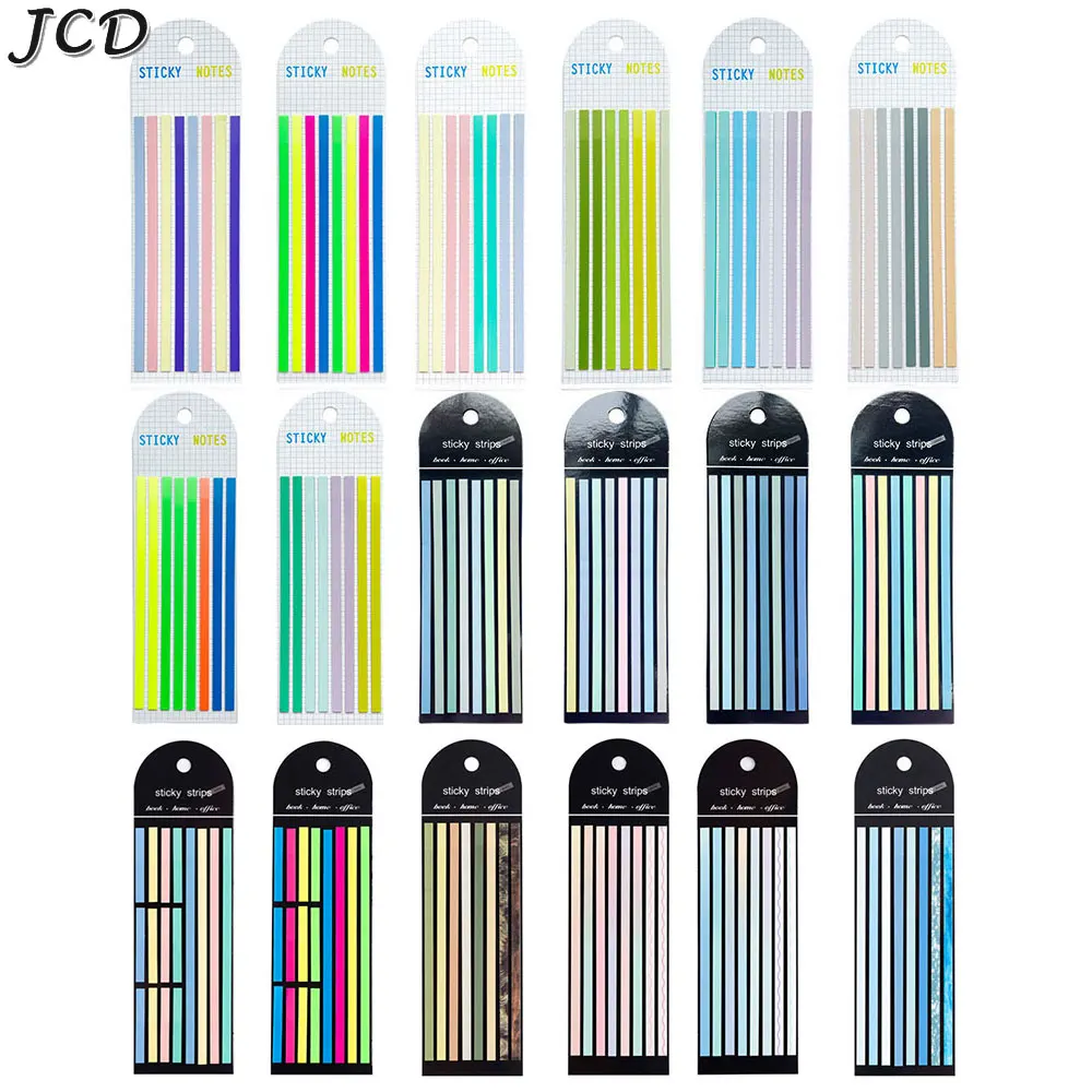 

JCD 160 Sheets Lengthen Transparent Rainbow Index Memo Pad It Sticky Notepads Paper Sticker Notes School Supplies Stationery