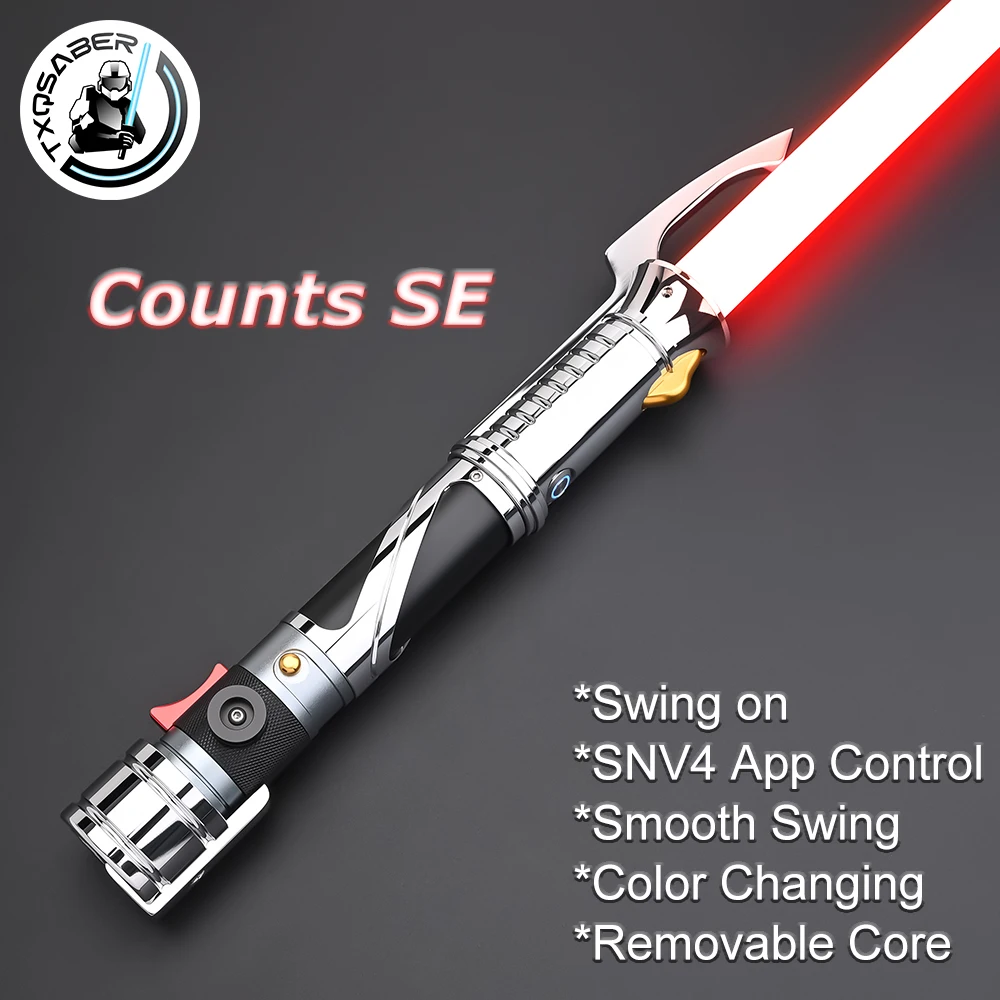 

TXQSABER Lightsaber SNV4 Proffie Pixel Soundboard Smooth Swing Metal Handle With LED Strip Blade Halloween Cosplay Toys Count