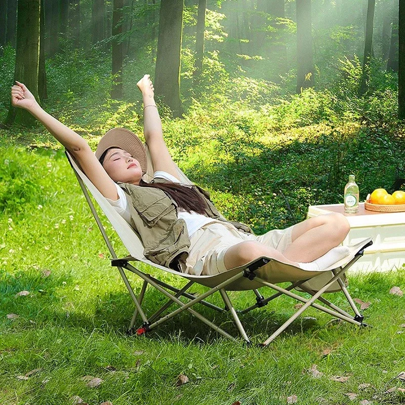 

Outdoors Folding Beach Chair Portable Office Camp Out Picnic Beach Chair Seaside Metal Garden Furniture Cadeiras De Jantar FYBC