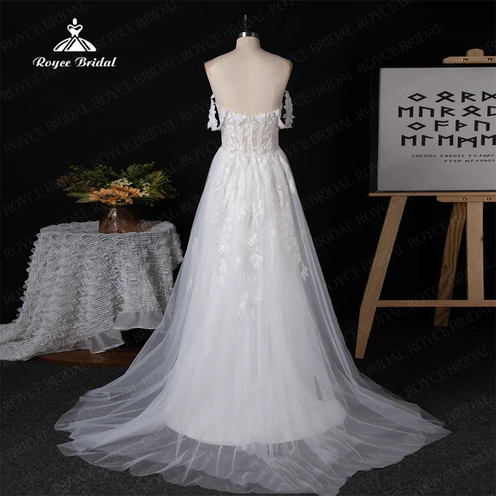 Princely A Line Wedding Dress Off Shoulder Lace Applique Fabulous Sweetheart Simple Zipper Open Back vestidos de novia 2024