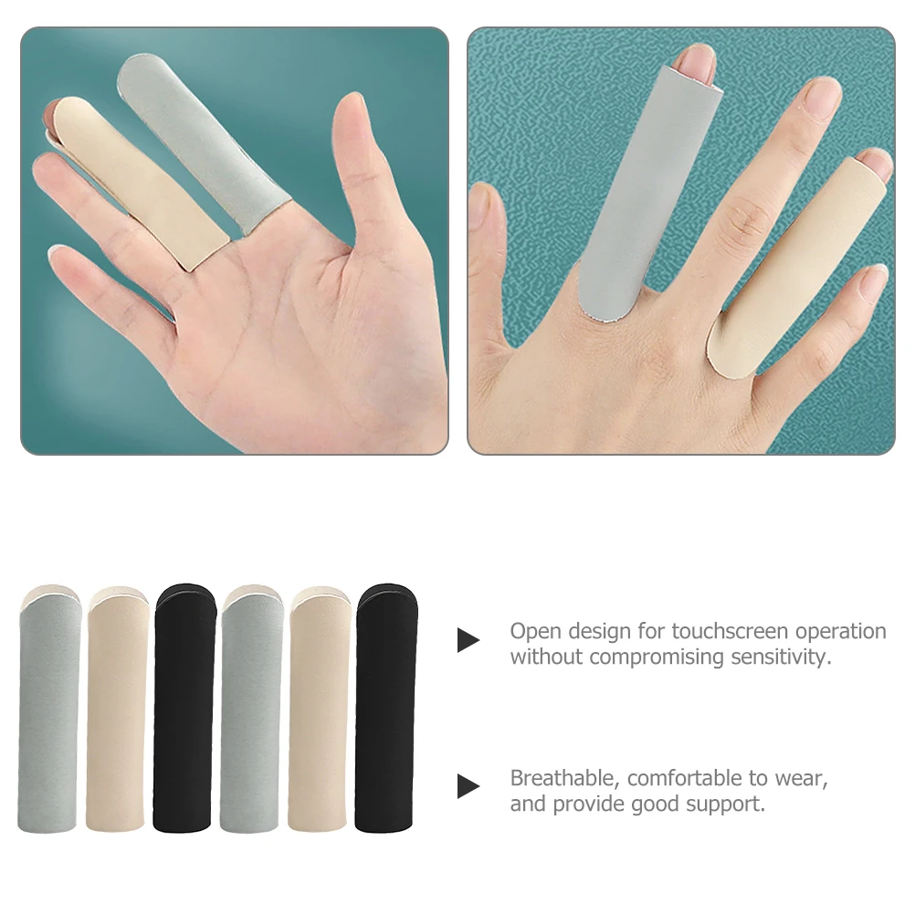 

6Pcs Finger Protectors High Elasticity PU Joint Protection Covers Design for Sensitive Touchscreen Operation Warmth
