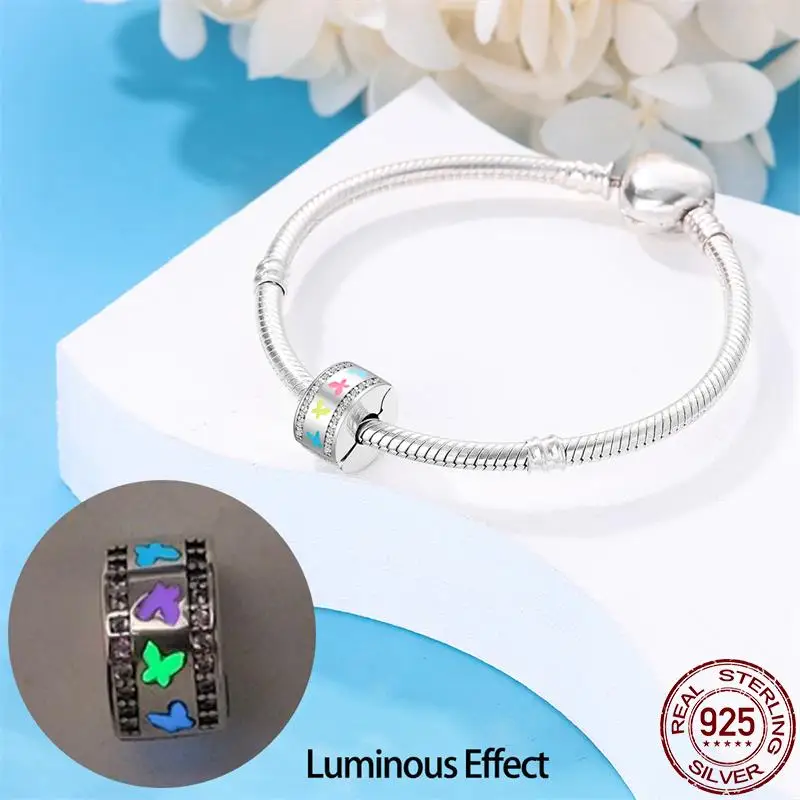 Noble 925 Sterling Silver Charms Safety Buckle Series Fashion Beads Fit Original Pandora Bracelet&Bangle DIY Birthday Jewelry