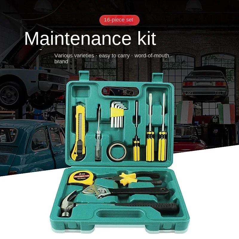 2025 12 16-Piece Car Emergency Tool Kit Auto Repair Tools Hardware Combination Set for Vehicle Maintenance and Body Repair