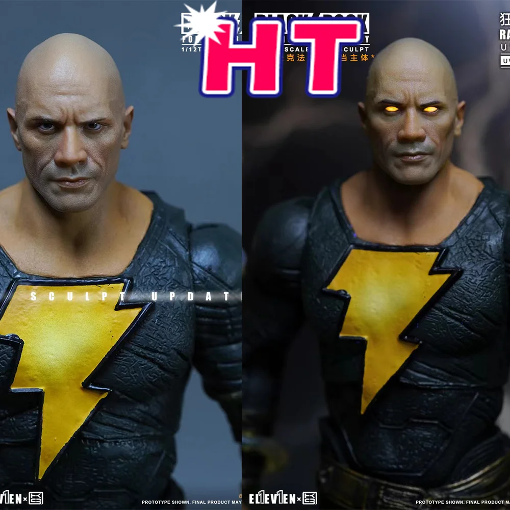 EL1EV1EN Original 1/10 Black Adam DC Super Hero Delicate Head Sculpt Tough Guy Johnson Model For 6inch Body Decors Hot Sale