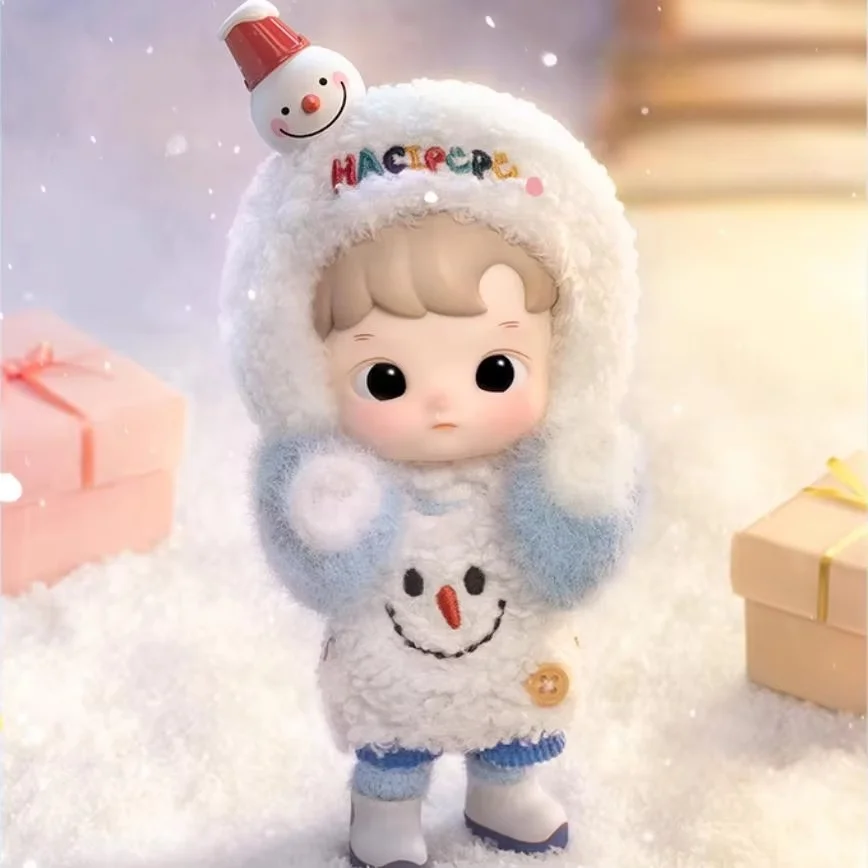 Genuine Kawaii Hacipupu Snowman Come To Visit Series Bjd Doll Anime Action Figure Doll Tabletop Decoration Christmas Gift