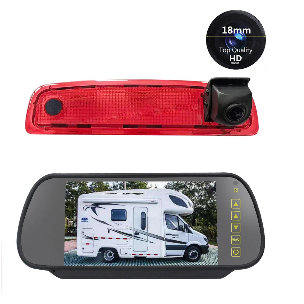 

HKNL HD CCD Car backup Reverse Camera With 7" 4.3"Monitor Mirror for Renault Dacia Dokker Logan MCV Express Kasten Brake Light