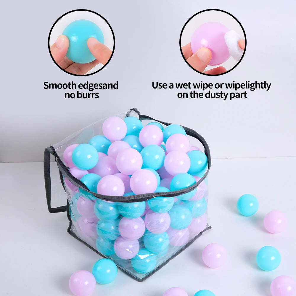 2.16 polegadas 100 pçs engrossar bpa livre não-tóxico bola de plástico pit bolas multicolorido correspondência com saco jogar casa bolas de brinquedo para criança