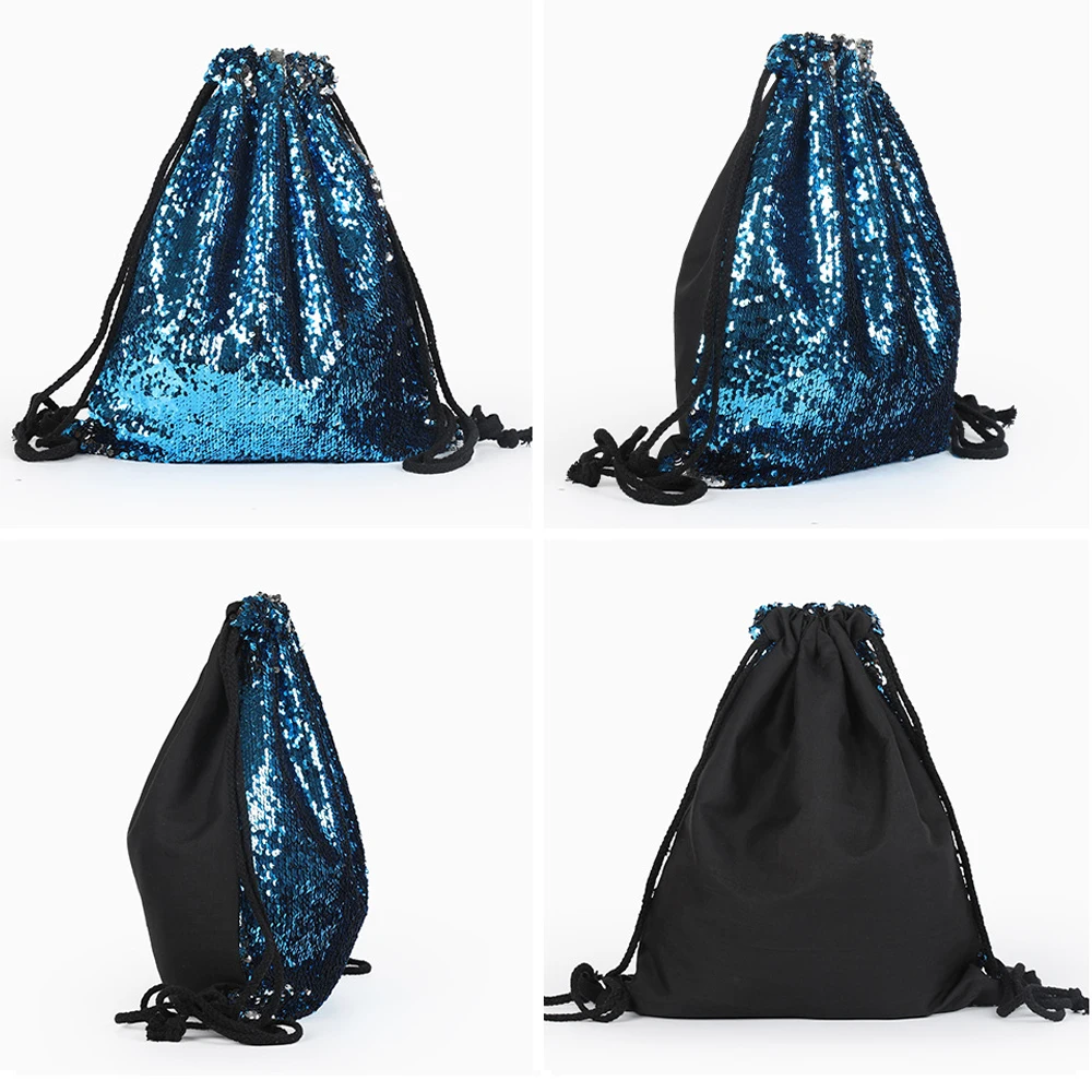 Moda donna zaino con coulisse borsa corde Glitter borse da festa da donna Cute Sequin String sport Gym Bag coulisse per ragazze