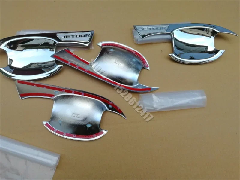for JETOUR X70 2020 Car styling ABS Chrome Door Handle Bowl Trim Door handle Protective covering Cover Trim