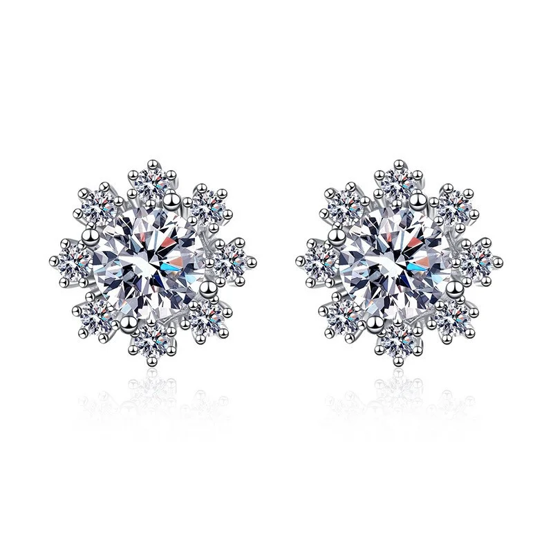 

ZFSILVER модные серьги из серебра 925 пробы с муассанитом, классические изысканные романтические серьги-снежки, очаровательные женские аксессуары, вечерние ювелирные изделия, подарок E094