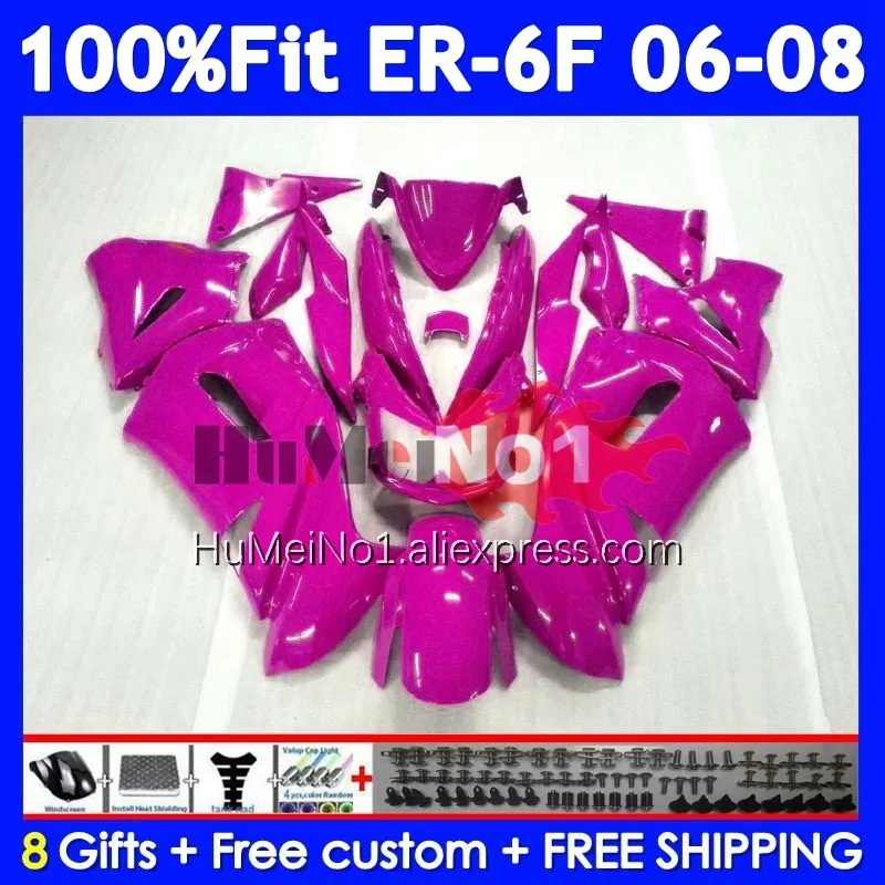 Injection Body For KAWASAKI NINJA 650R ER6 F 650 R ER 6 Gloss Rose F 245No.85 ER-6F ER 6F ER6F 06 07 08 2006 2007 2008 Fairing