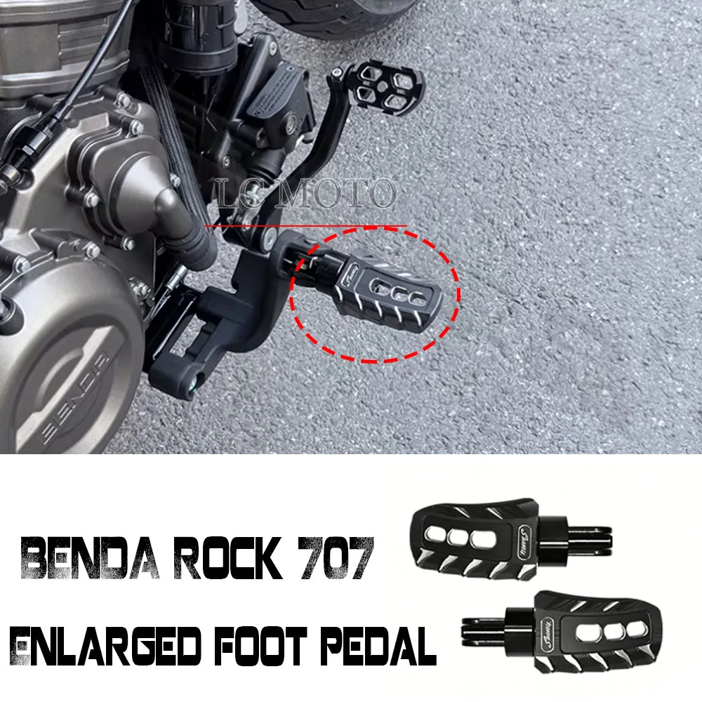 

For BENDA Rock 707 Rock707 Motorcycle CNC Enlarged Foot Pedal Front and Rear Foot Pedals Anti-slip Modification Accessories