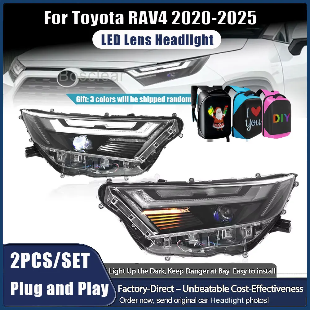 

Автомобильные фары для Toyota RAV4 2020-2025: Светодиодные проекционные фары, дневные ходовые огни, автомобильные аксессуары