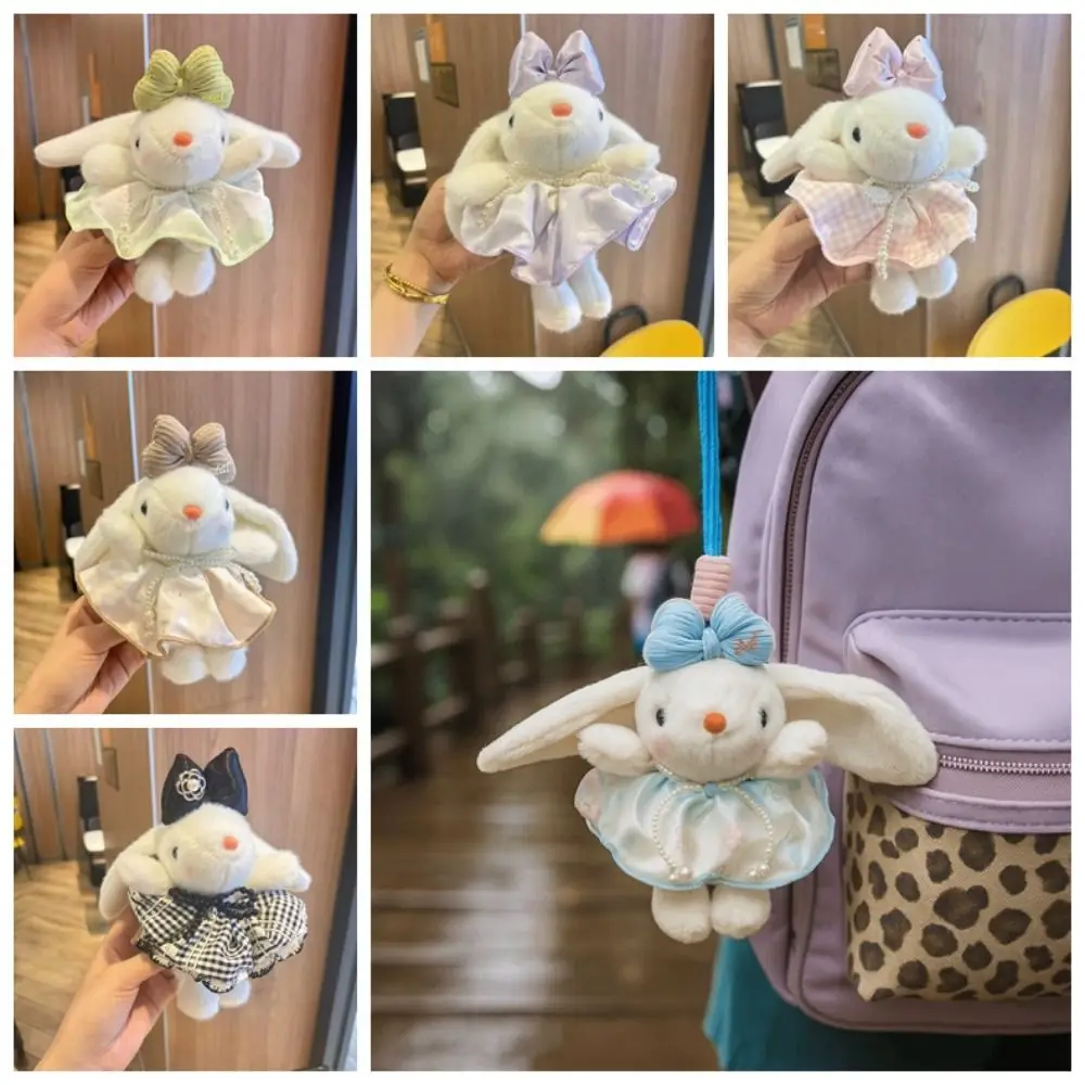 Pendentif lapin doux et élégant, porte-clés suspendu de 19cm, mignon, remplissage en coton PP, accessoire de sac à dos pour voiture