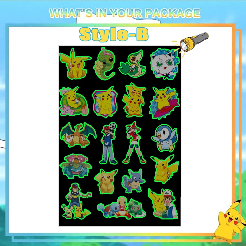 Taschenelfen Leuchtende Tattoos für Kinder, verschiedene Designs, temporäre Tattoos, Aufkleber, für Jungen und Mädchen, leuchtende Partyartikel, Geschenke für Kinder. – Detail 9