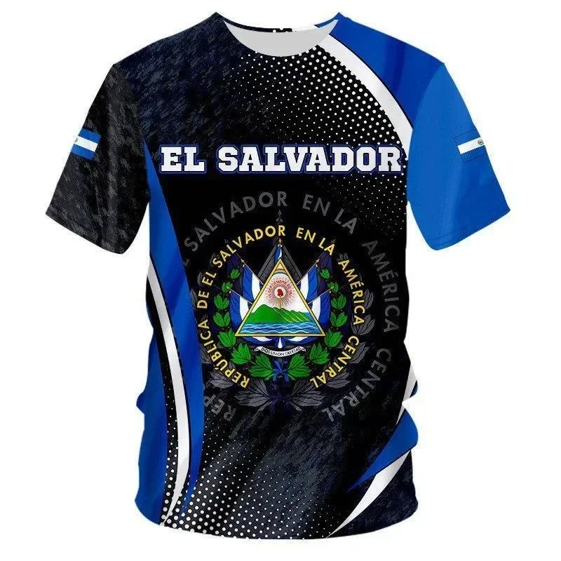 New Fashion Tops Men Women Clothes El Salvador T-shirt for Men 3D Print Men T-shirt Black Jackal Sport Casual Streetwear Shirt