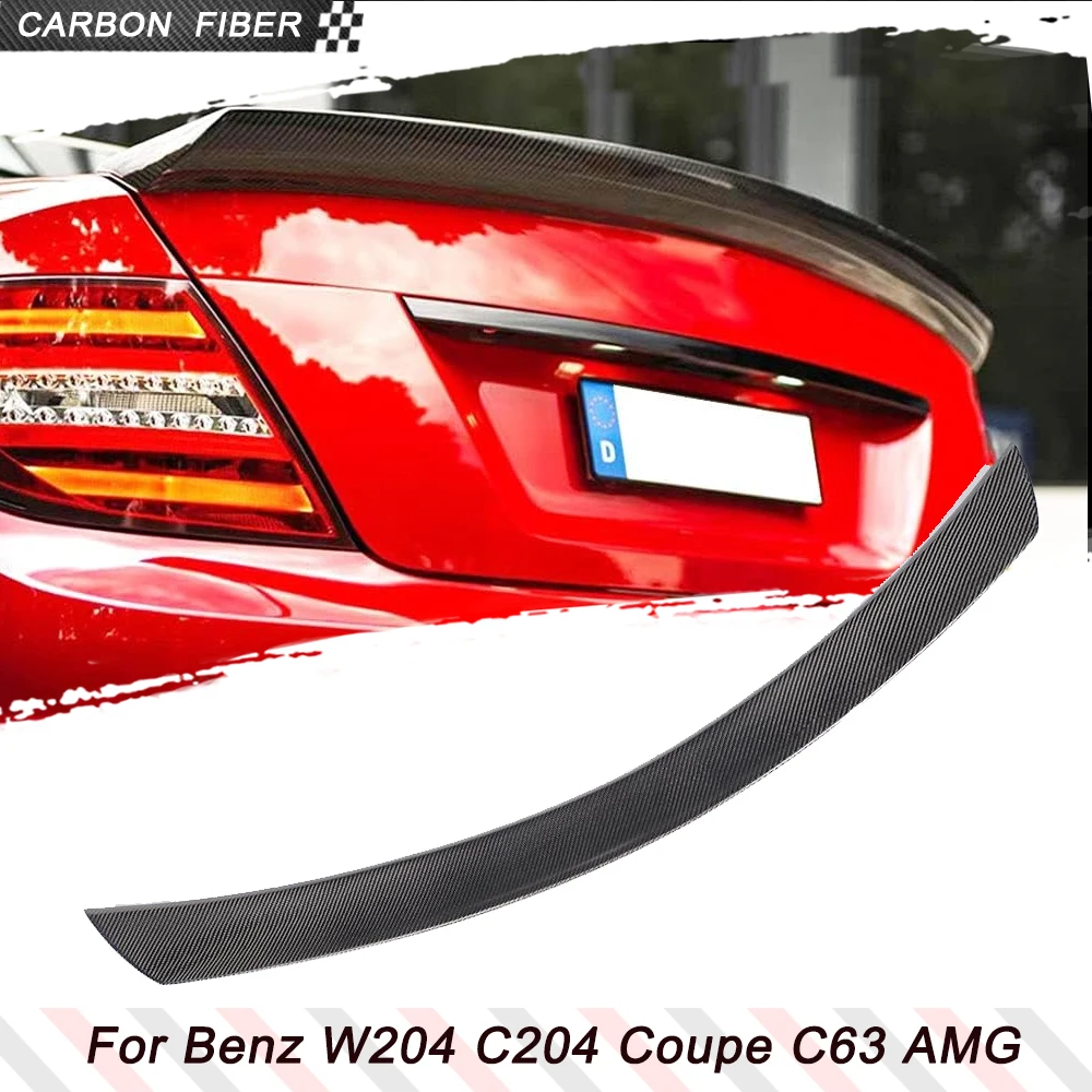 

Carbon Fiber Car Rear Trunk Spoiler For Mercedes Benz Class W204 C204 Coupe C63 AMG 2008-2014 Car Rear Boot Lid Highkick Spoiler